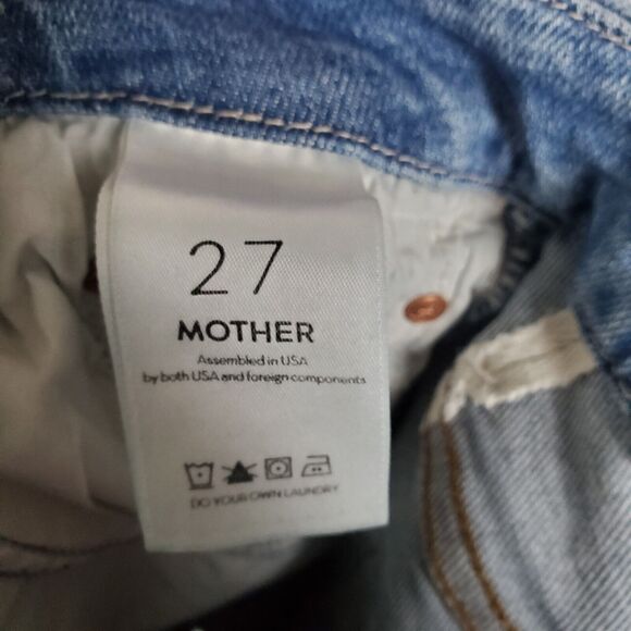 Mother Denim High Waisted Looker Ankle Fray Shoot To Thrill Destroyed Jeans 27 - Picture 11 of 16